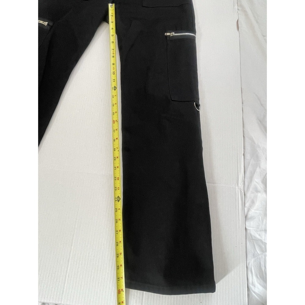 Vintage Serious Clothing Bondage Pants Mens 32 Black Goth Punk Y2K D-Ring Zip - Picture 8 of 11